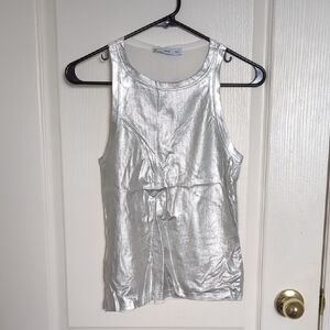 Mango Metallic Silver Tank Top